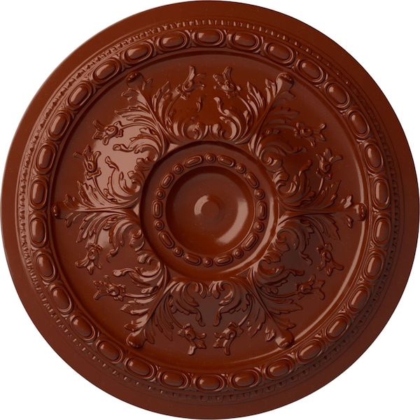 Ekena Millwork Stockport Ceiling Medallion (Fits Canopies up to 6 1/4"), Hand-Painted Firebrick, 28"OD x 2 3/4"P CM28STFIF - main